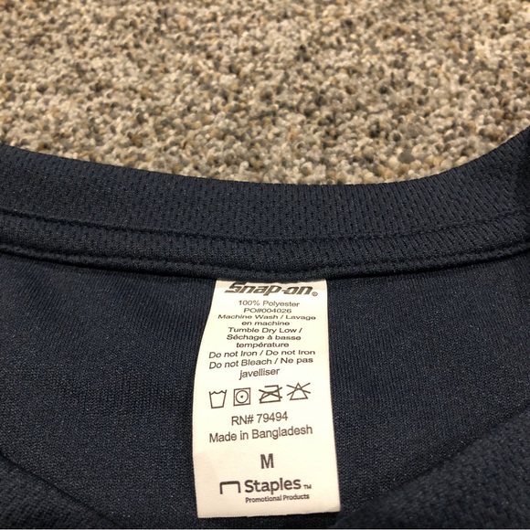 Snap On Tools Shirt Mens M Blue Long Sleeve Henley Employee Uniform Workwear - Picture 3 of 7